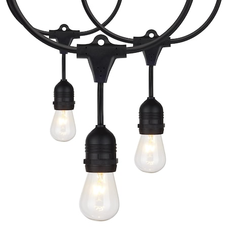Satco 24-Foot Incandescent String Light Fixture with 12-S14 Lamps, 120 Volts S8035